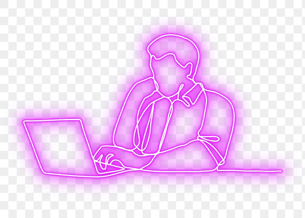 PNG neon purple man illustration, transparent background