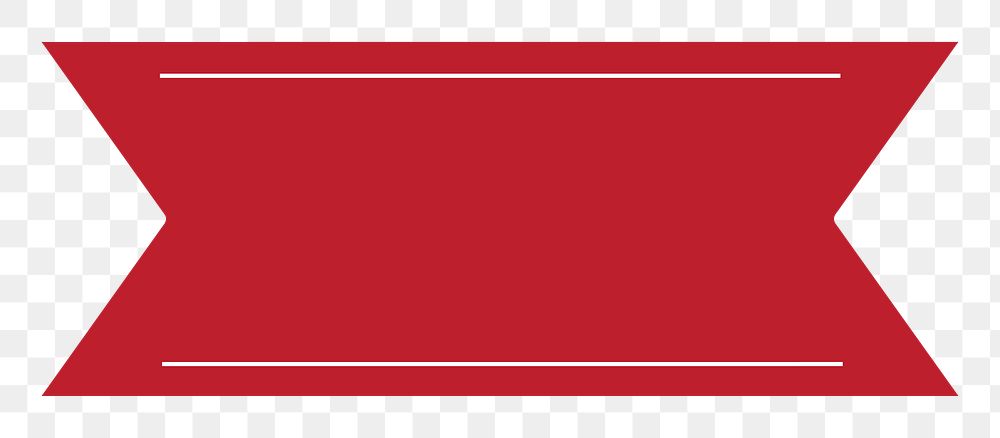 PNG red ribbon banner, simple design badge transparent background