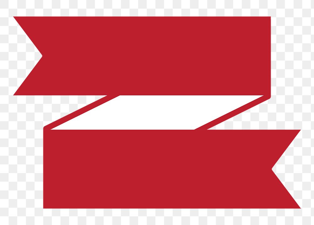 PNG ribbon banner, simple design label transparent background