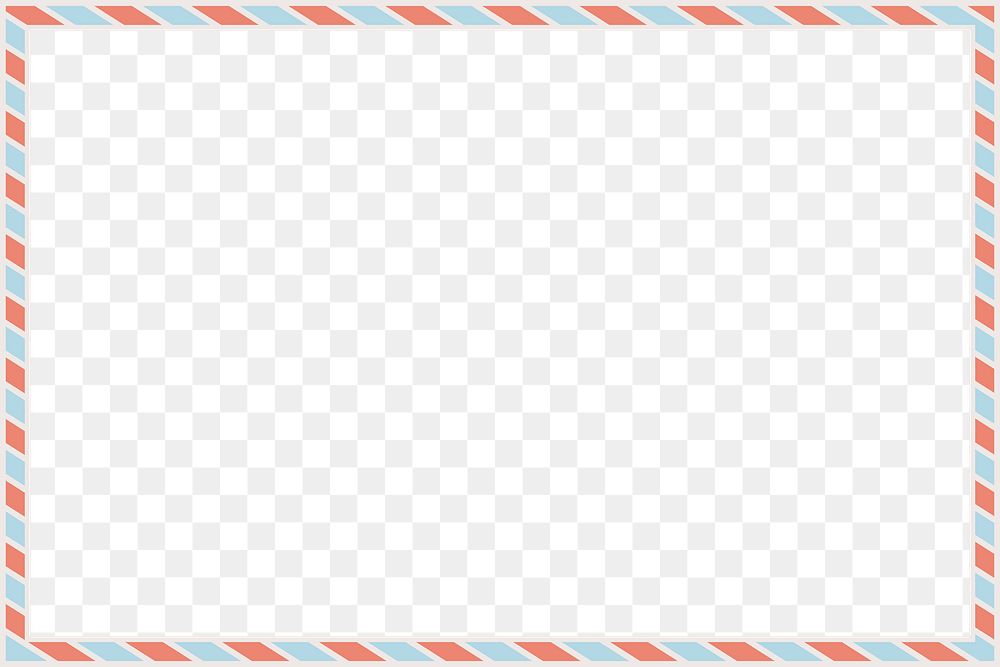 PNG postal envelop border frame, transparent background