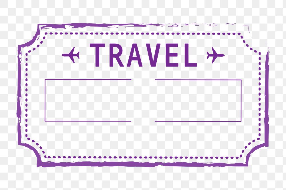 PNG purple travel outline badge, transparent background