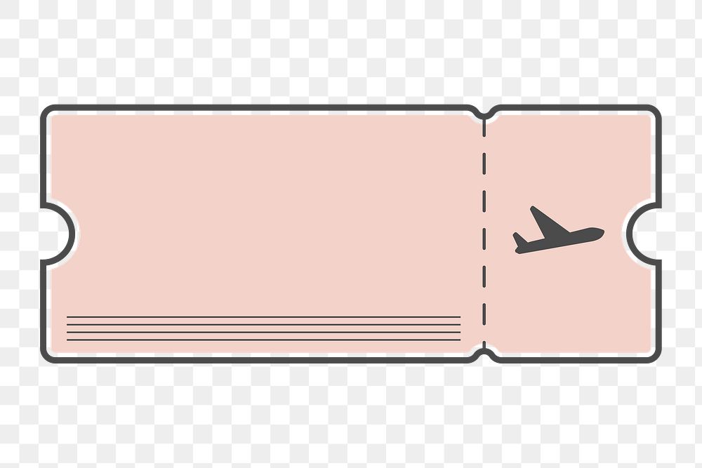 PNG pastel plane ticket element, transparent background