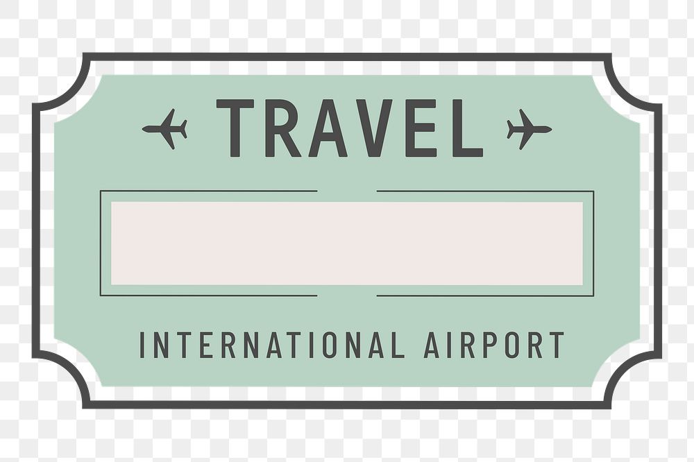 PNG mint green travel badge, transparent background