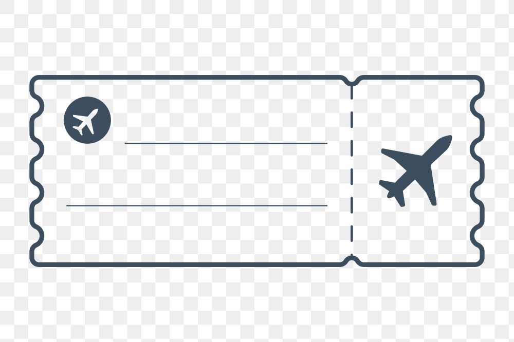 PNG green outline flight ticket, transparent background