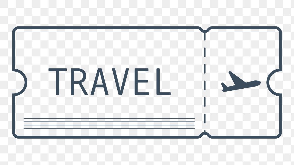 PNG green outline travel ticket, transparent background