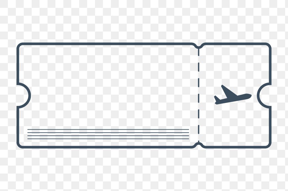 PNG green outline plane ticket, transparent background