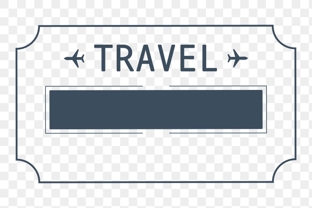PNG vintage air travel badge, transparent background