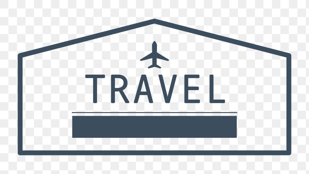PNG geometric air travel badge, transparent background