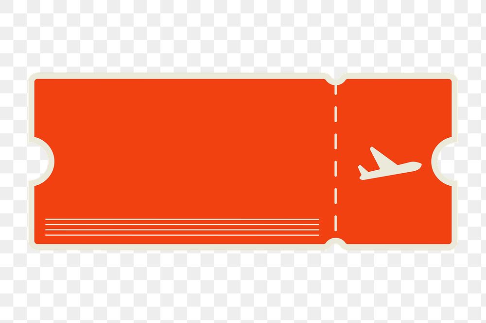 PNG red plane ticket element, transparent background