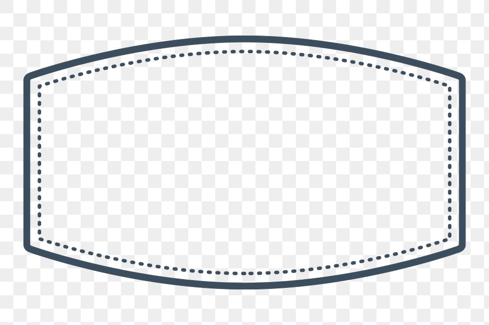 PNG simple geometric outline badge, transparent background