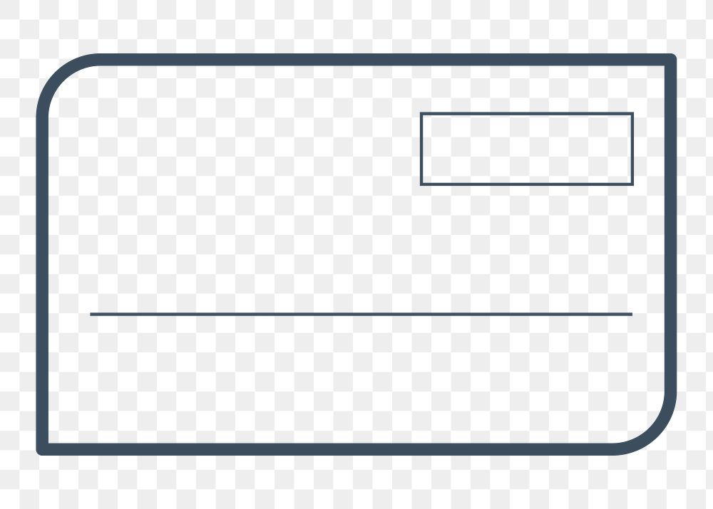 PNG postcard outline icon, transparent background