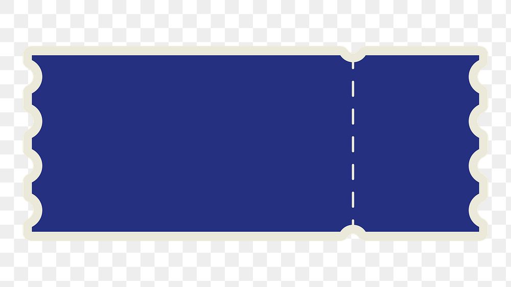 PNG blue airplane ticket element, transparent background