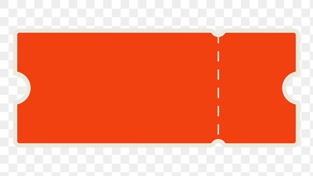 PNG red rectangle ticket element, transparent background