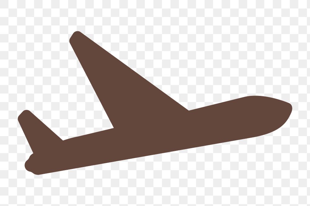 PNG brown airplane travel icon, transparent background