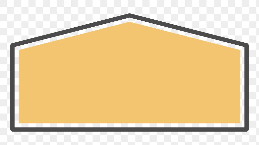 PNG yellow pentagon badge, transparent background