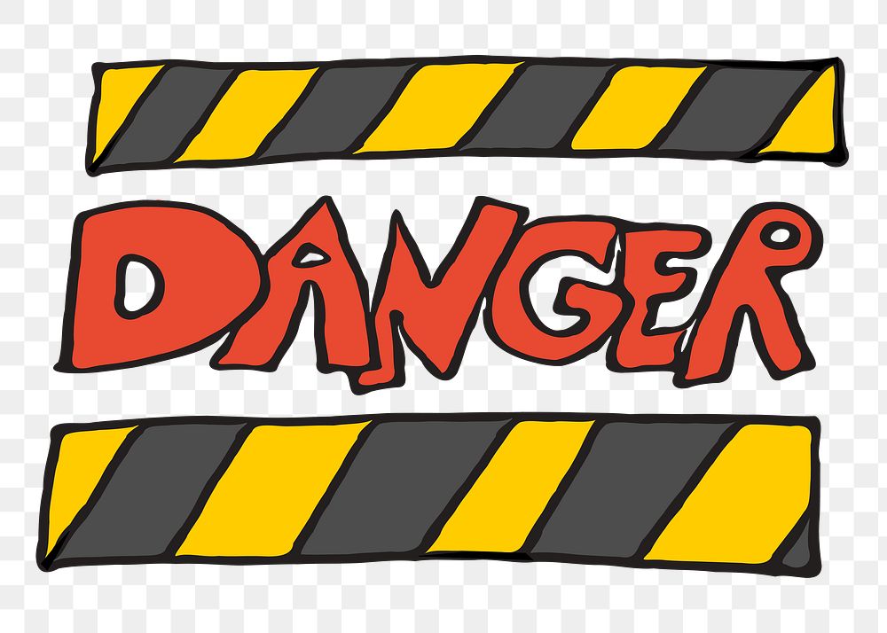 PNG Danger sign  illustration, transparent background. Free public domain CC0 image.