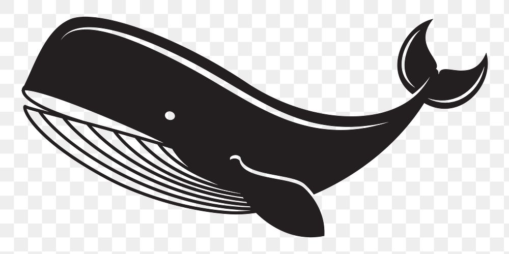 PNG Whale silhouette sticker, transparent background. Free public domain CC0 image.