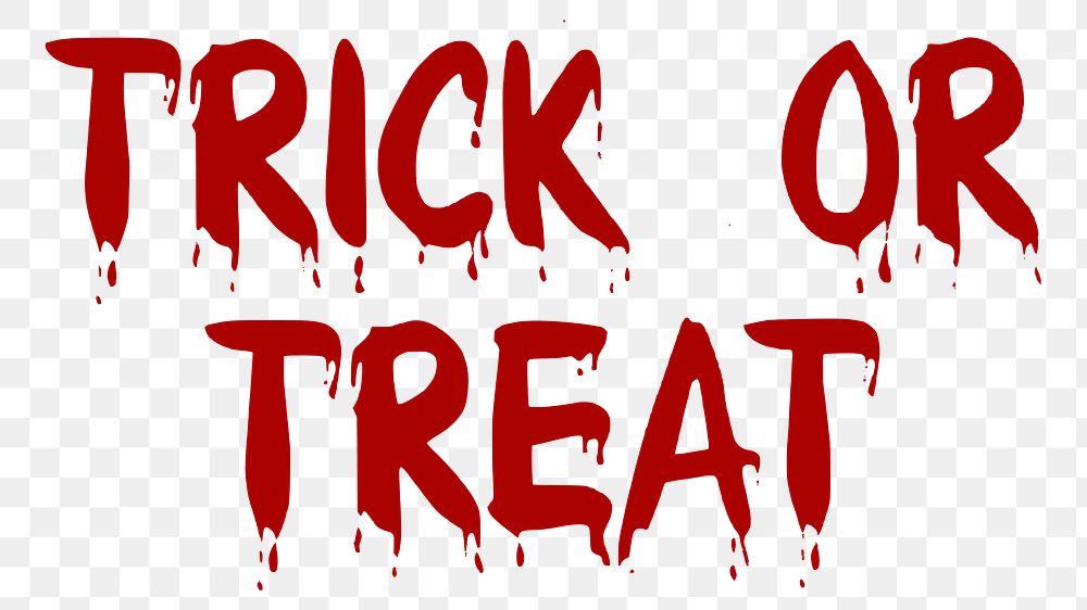 PNG Trick or treat Halloween word sticker, transparent background. Free public domain CC0 image.