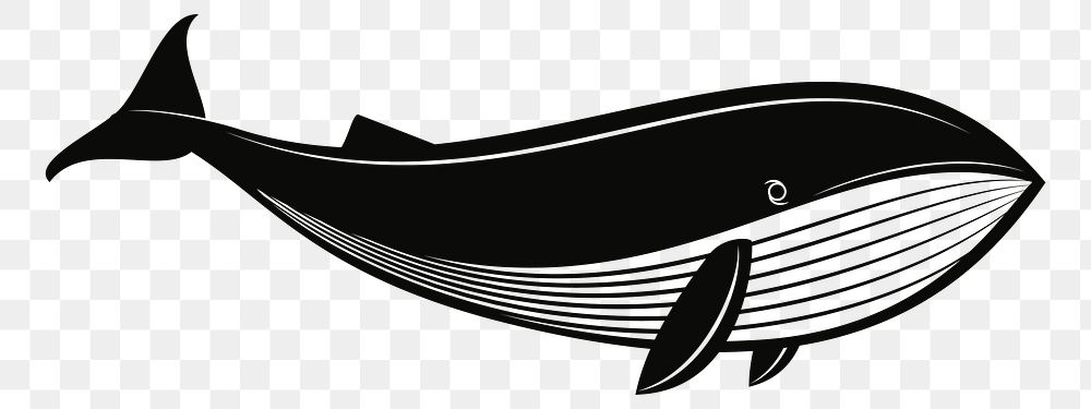 PNG Whale silhouette sticker, transparent background. Free public domain CC0 image.