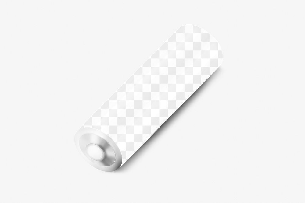 Alkaline battery png mockup, transparent design