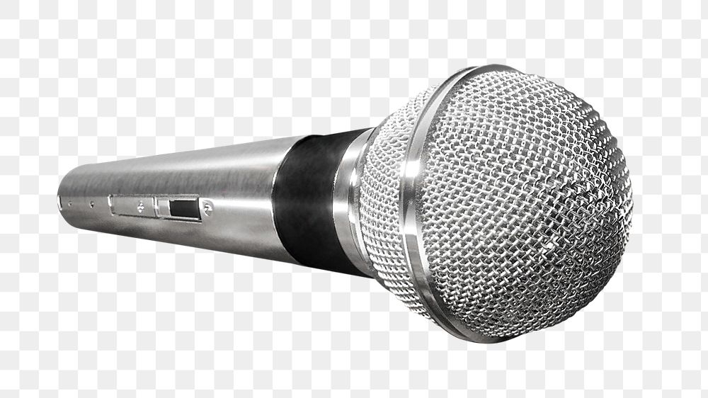 PNG microphone collage element, transparent background