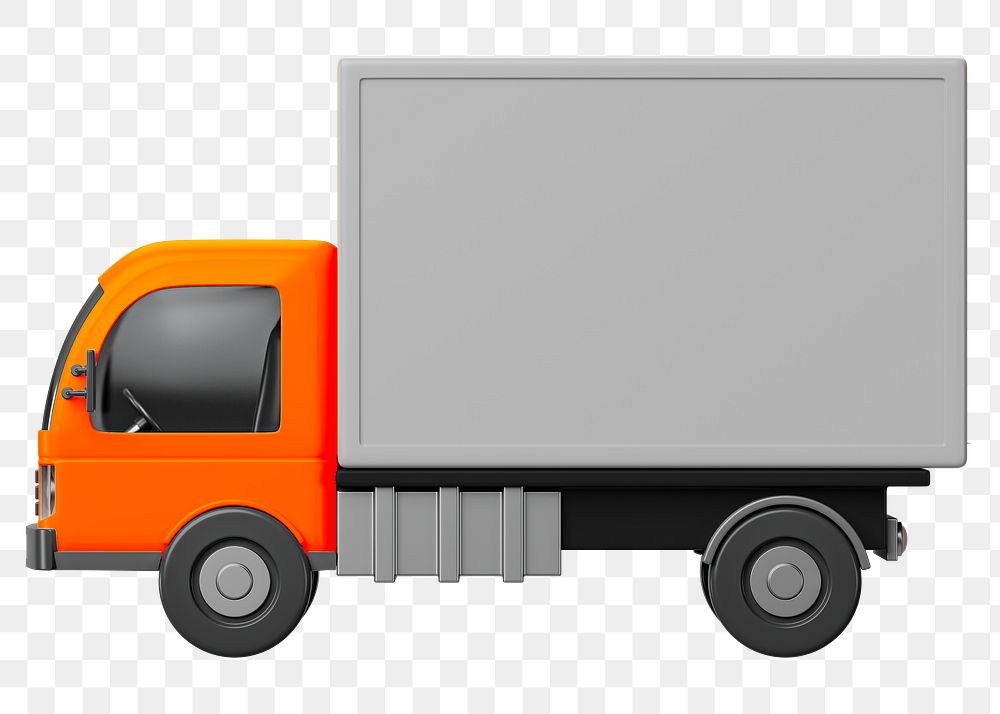 PNG 3D logistic truck, element illustration, transparent background