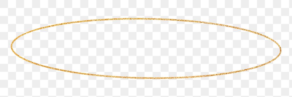 Png gold oval line, transparent background