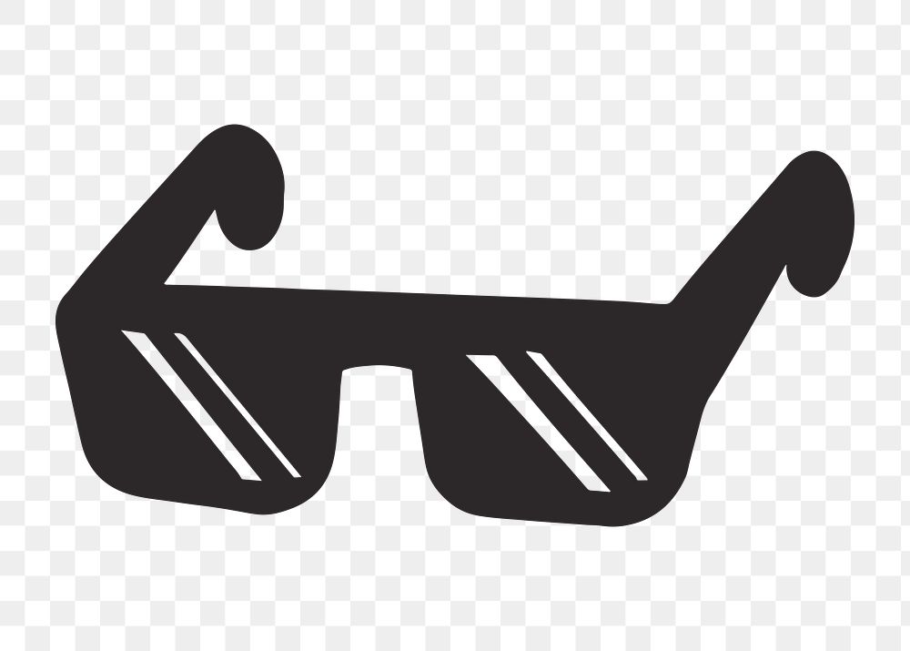 Cartoon sunglasses png, retro illustration, transparent background