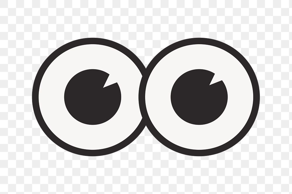 Cartoon eyes png, retro illustration, transparent background