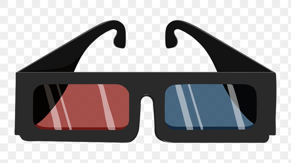 PNG 3d movie glasses, transparent background