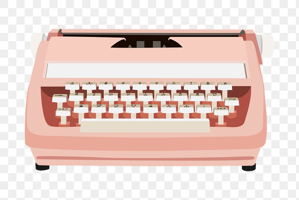 Retro png pink typewriter,