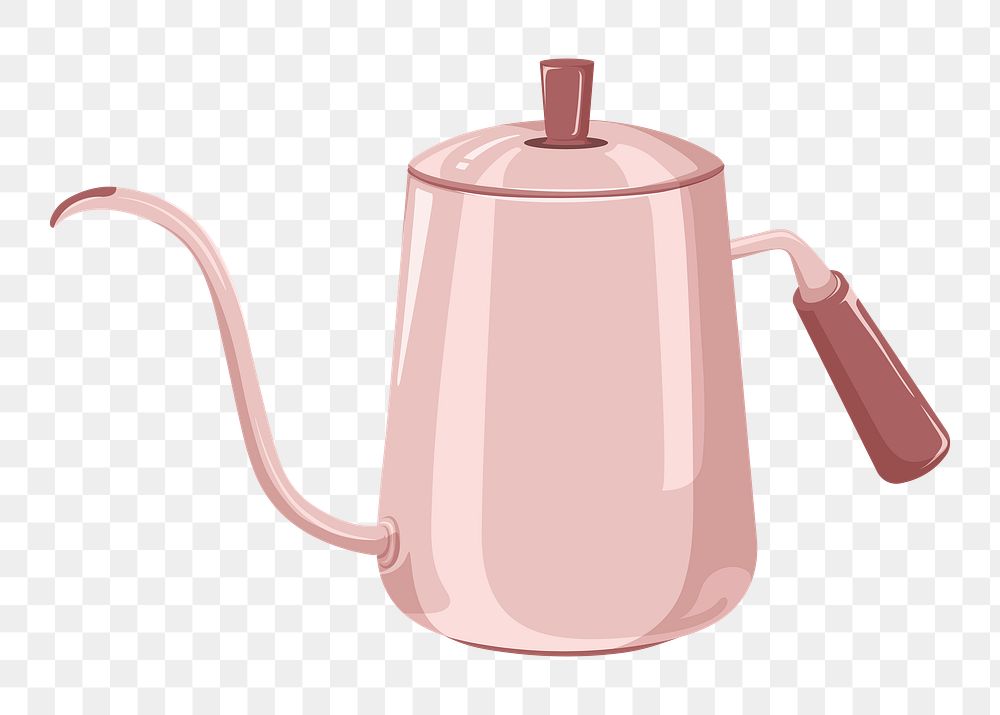 Pink coffee kettle png kitchenware illustration, transparent background