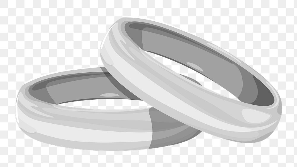 Silver png couple ring, transparent background