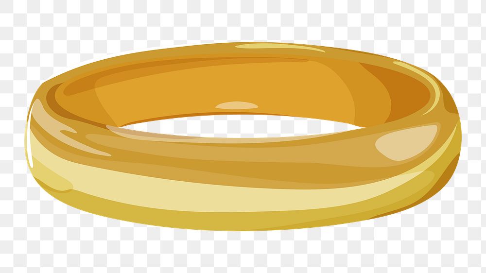 Gold ring png jewelry illustration, transparent background