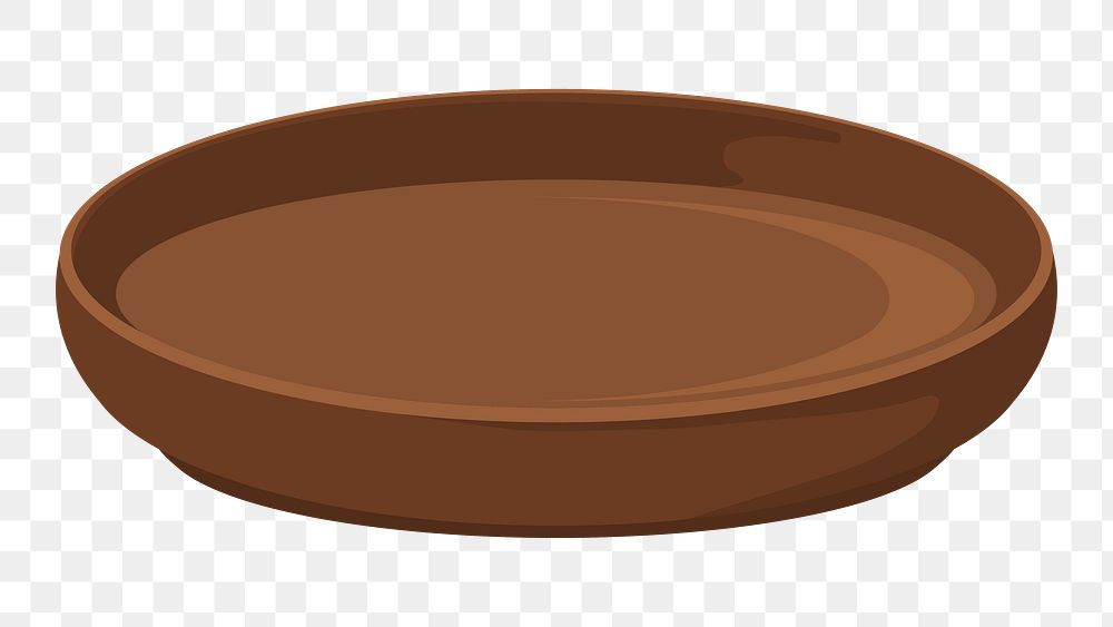 Brown plate png kitchenware illustration, transparent background