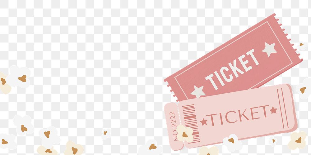 Movie tickets png border, transparent background