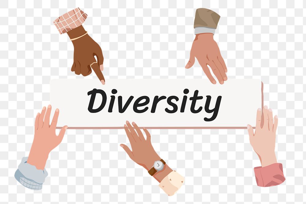 Diversity png, diverse hands remix, transparent background