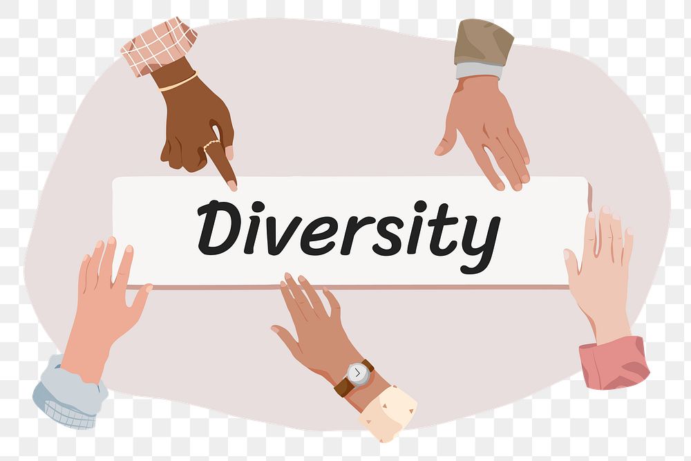 Diversity png, diverse hands remix, transparent background