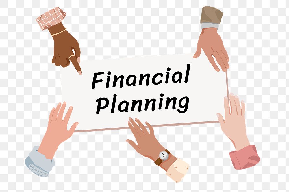 Financial planning png, diverse hands remix, transparent background