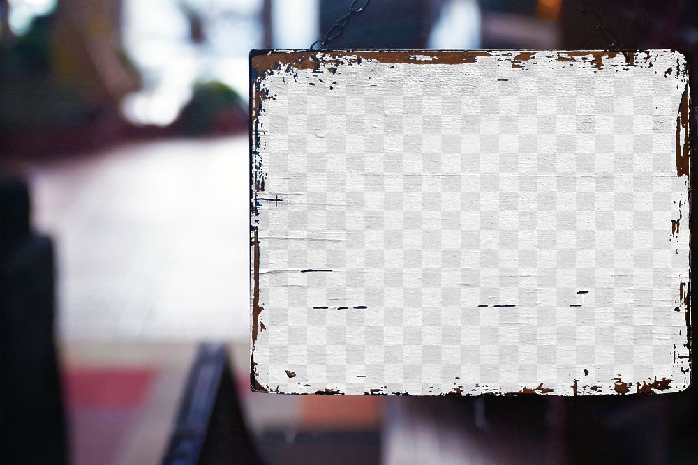 Cafe sign png mockup, transparent design