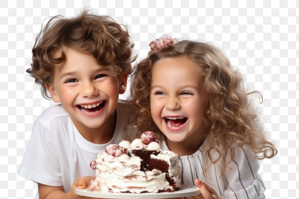 Laughing portrait dessert icing.  PNG with transparent background.