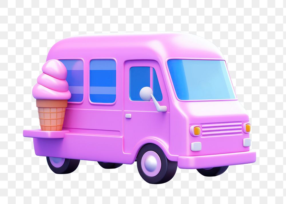 Vehicle dessert car van.  PNG with transparent background.