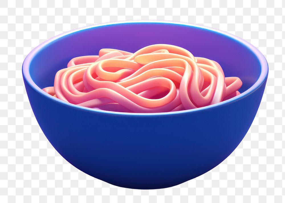 Noodle food bowl spaghetti.  PNG with transparent background.