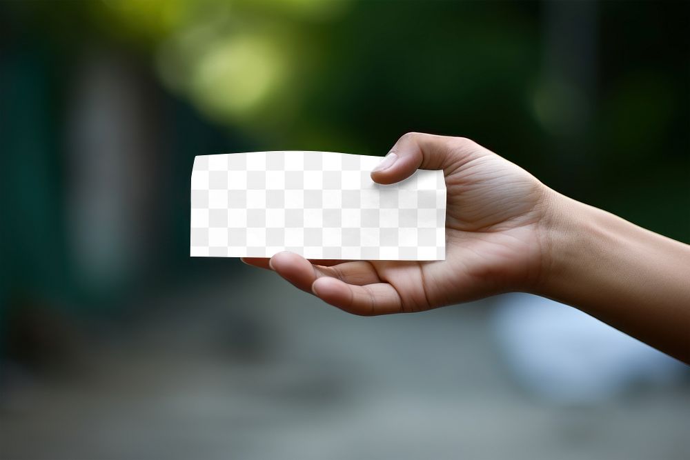 Card mockup png folded paper, transparent design