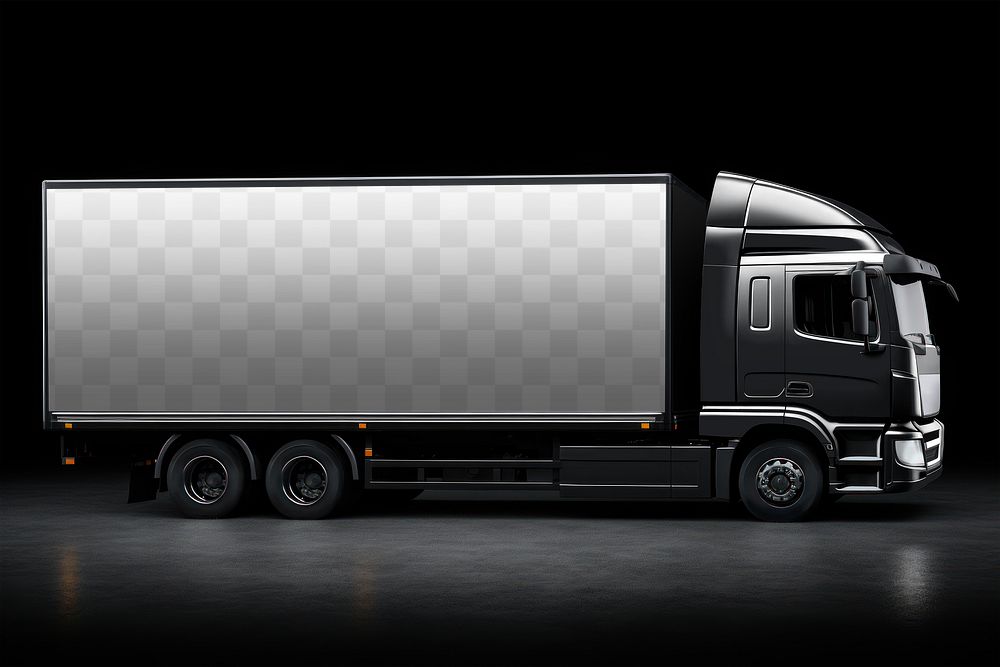 PNG truck container mockup, transparent design