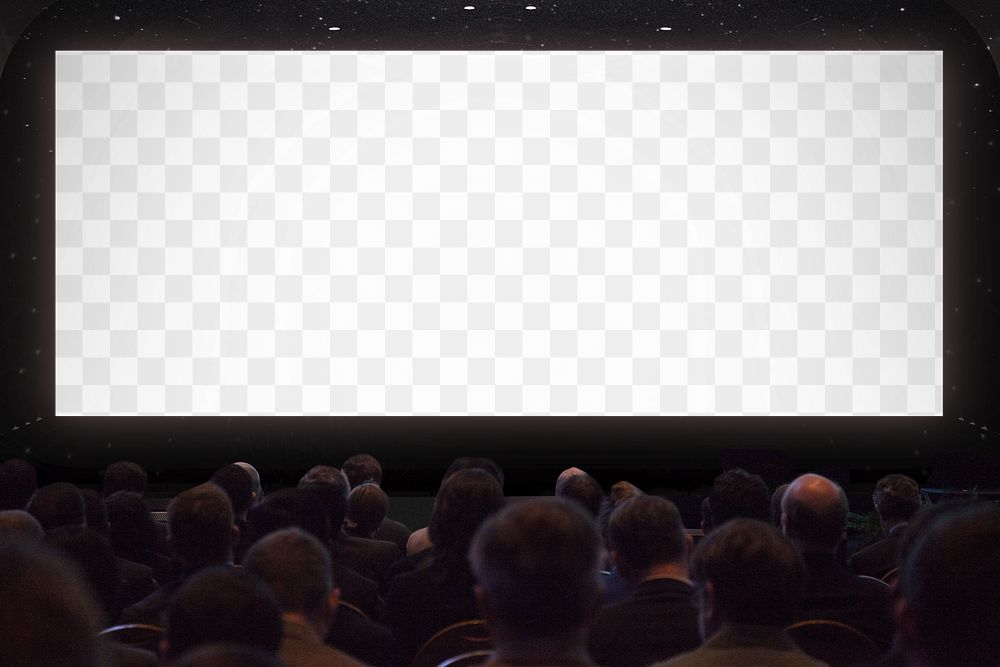 Big presentation screen png mockup, transparent design