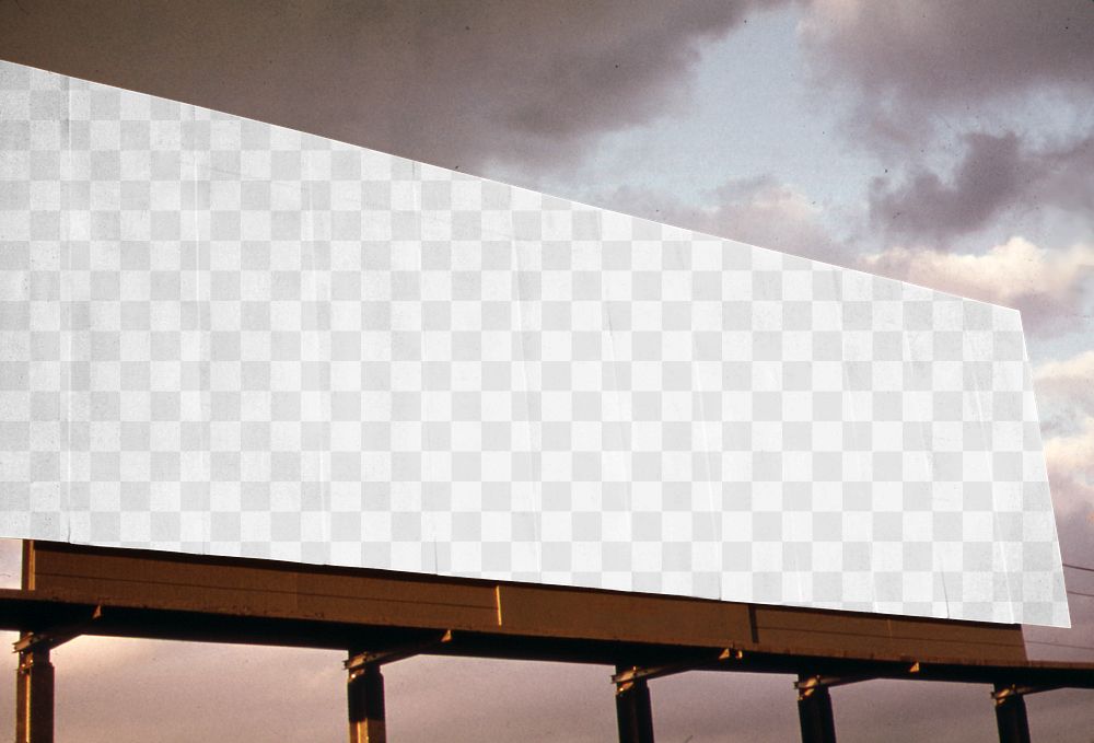 Billboard sign png mockup, transparent design