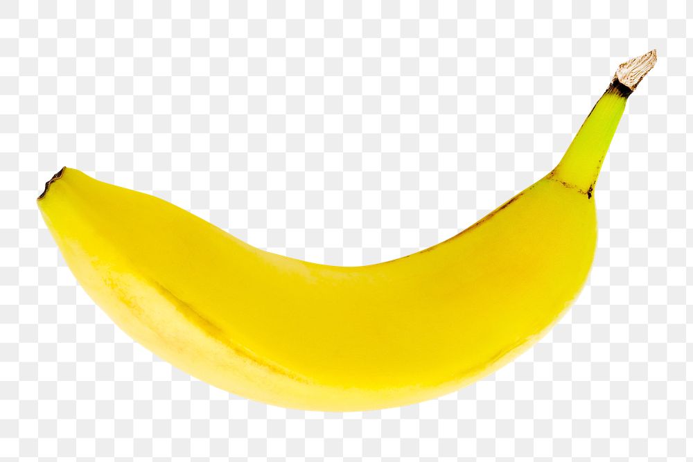 Yellow banana png, transparent background