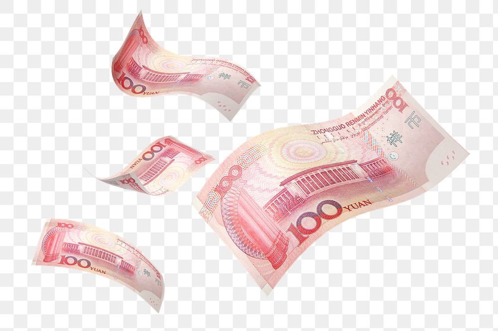 Png Chinese 100 yuan bank notes, transparent background