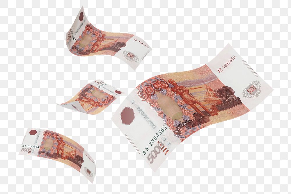 Png 5000 Russian ruble bank notes, transparent background
